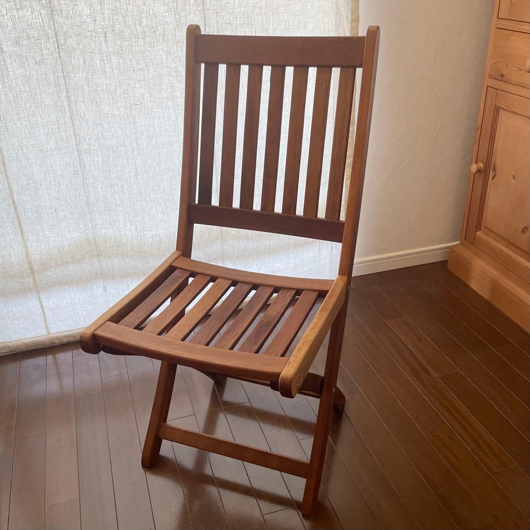 木製折りたたみスラットチェア フォールディングチェア ガーデンチェア 椅子