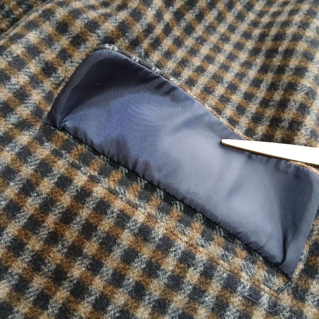 【Pal'las Palace】ウール　スタンドカラー　チェック　千鳥柄