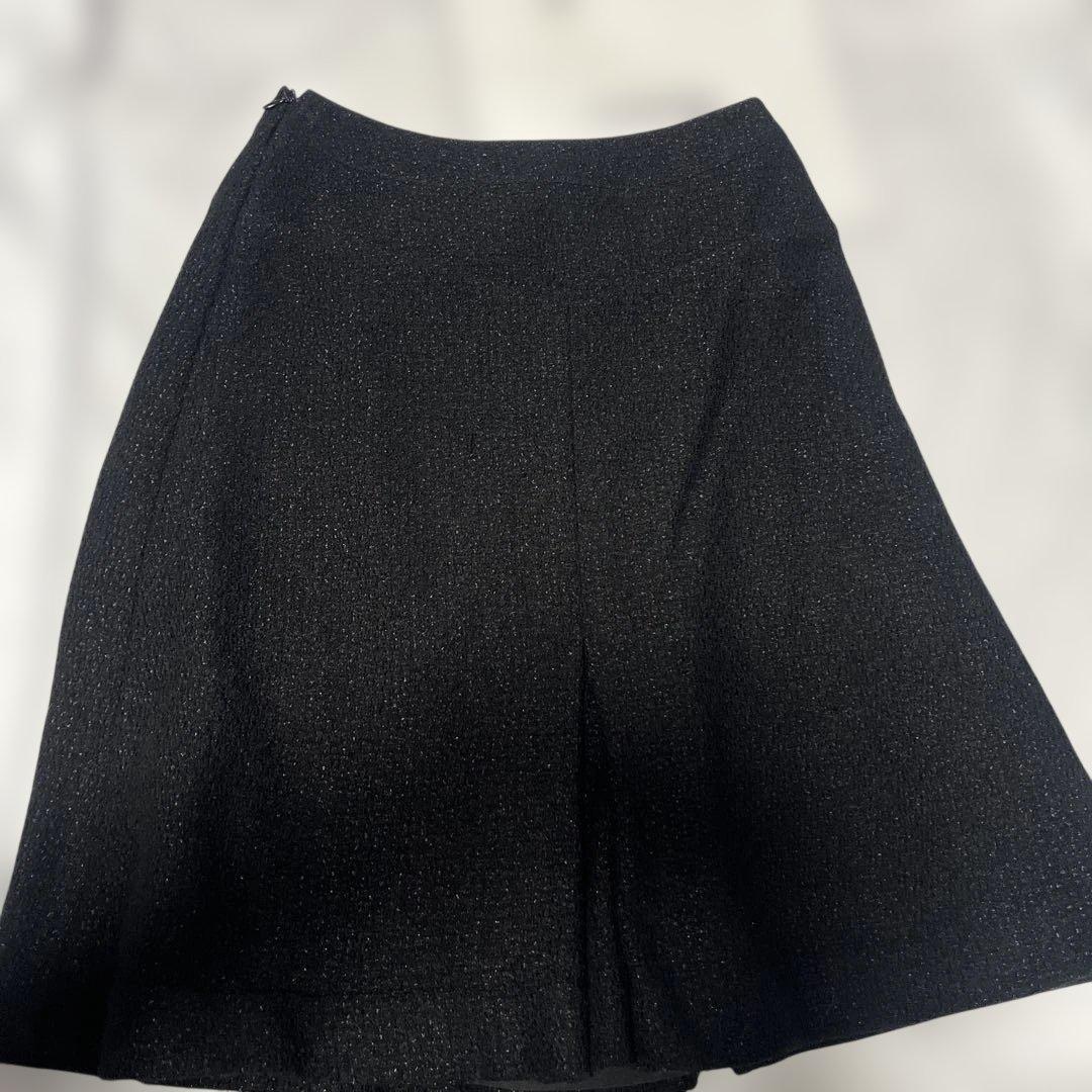 CHANEL ブラックプリーツスカート 38