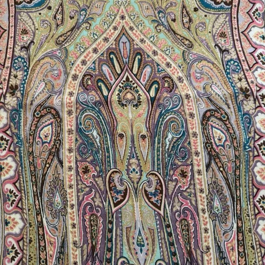 最終値下げ！イタリア製　エトロ　ペイズリー柄　シルクウール　大判　ショール