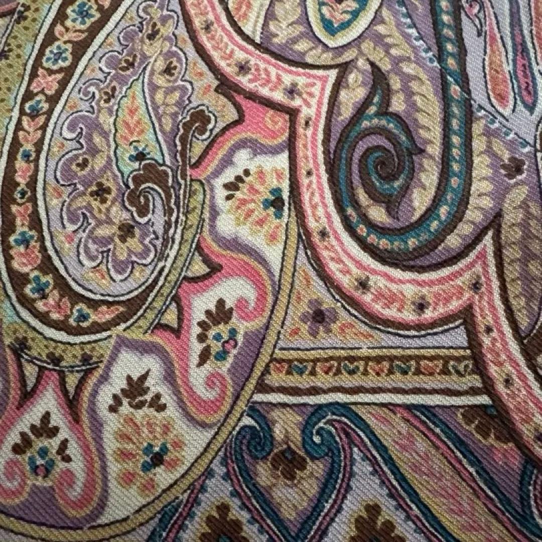 最終値下げ！イタリア製　エトロ　ペイズリー柄　シルクウール　大判　ショール