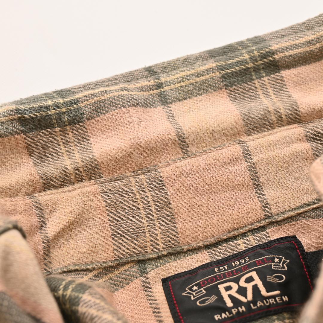 RRL ダブルアールエル 長袖 ネルシャツ チェック XS ベージュ