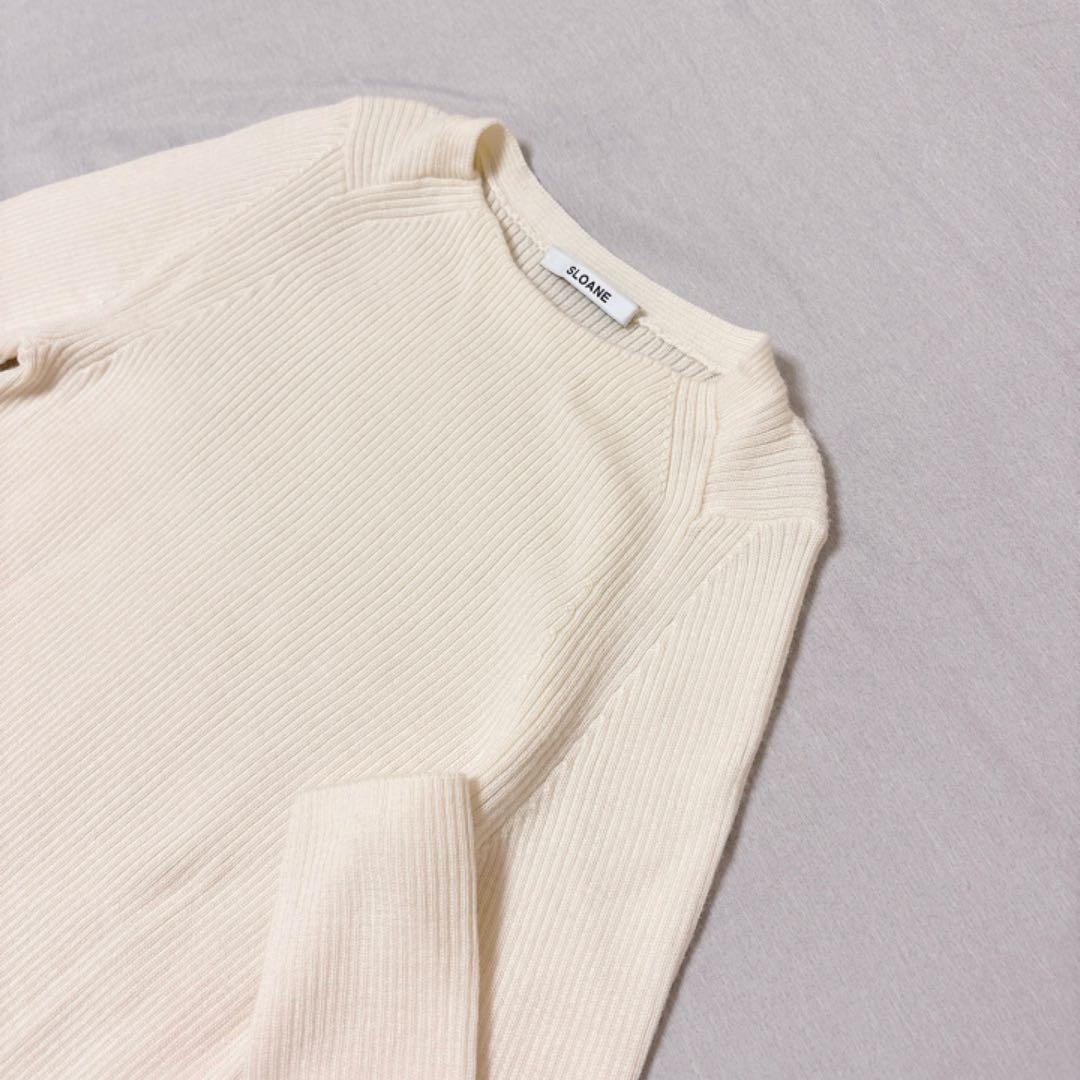1/22終◆極美品✨SLOANE スローン 14Gリブ ラウンドネックニット