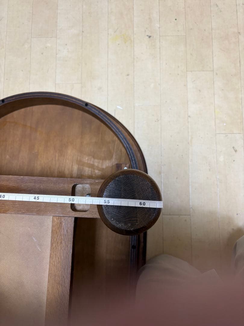 カリモク家具 カリモク 木製オーバル型センターテーブル ガラス天板付き 年代物