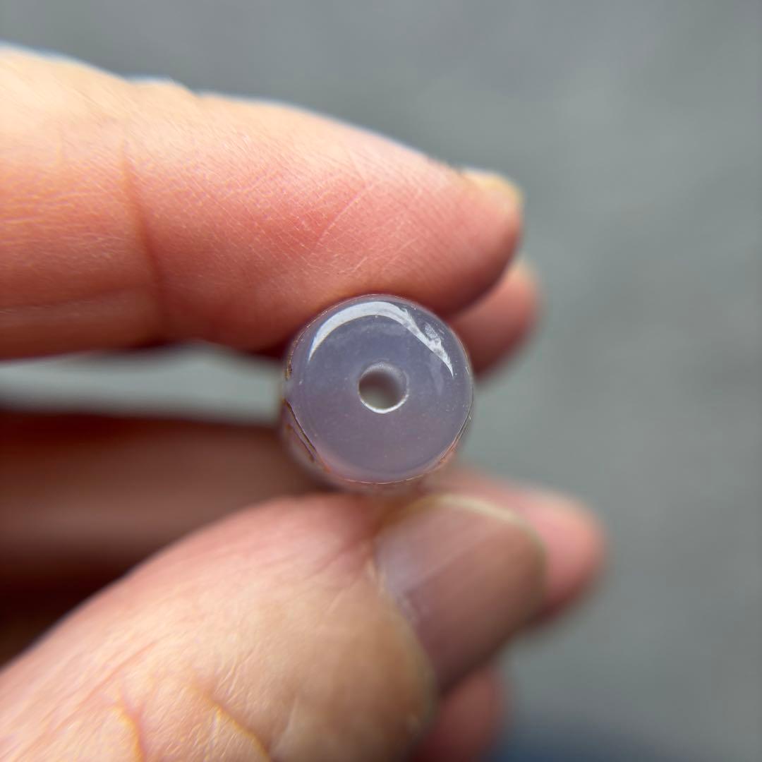 tamago玉髄　如意蓮花天珠　ピンク+朱砂入り　11-86