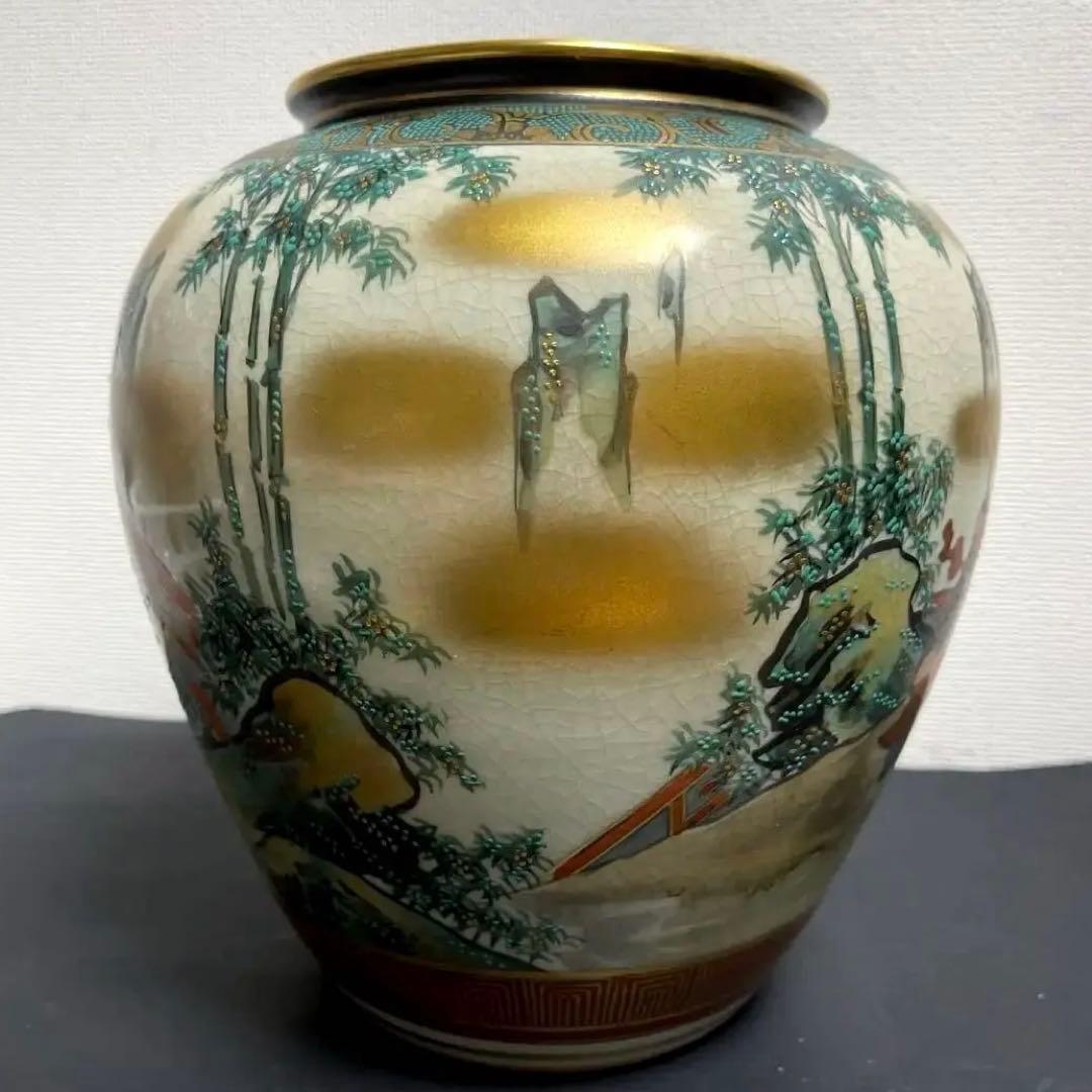 九谷焼き　松鶴　壷　骨董品　時代物