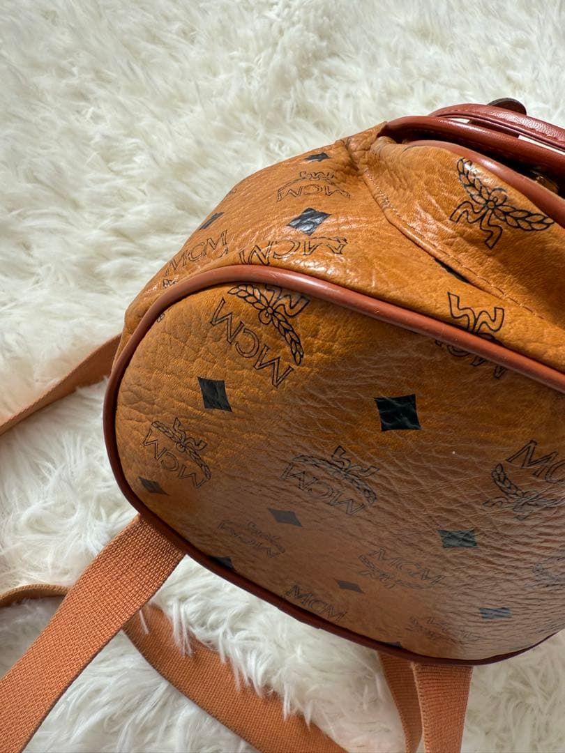 MCM ミニリュック　巾着　ブラウン　ロゴ総柄