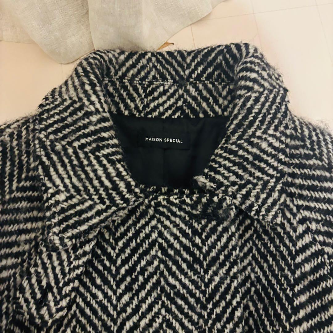 MAISON SPECIAL メゾンスペシャル ヘリンボーン ロングコート　38