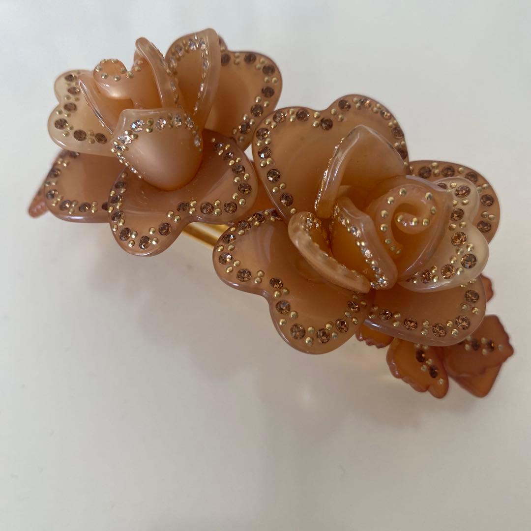 Alexandre De Paris ラインストーン装飾ローズ バレッタ♡美品♡