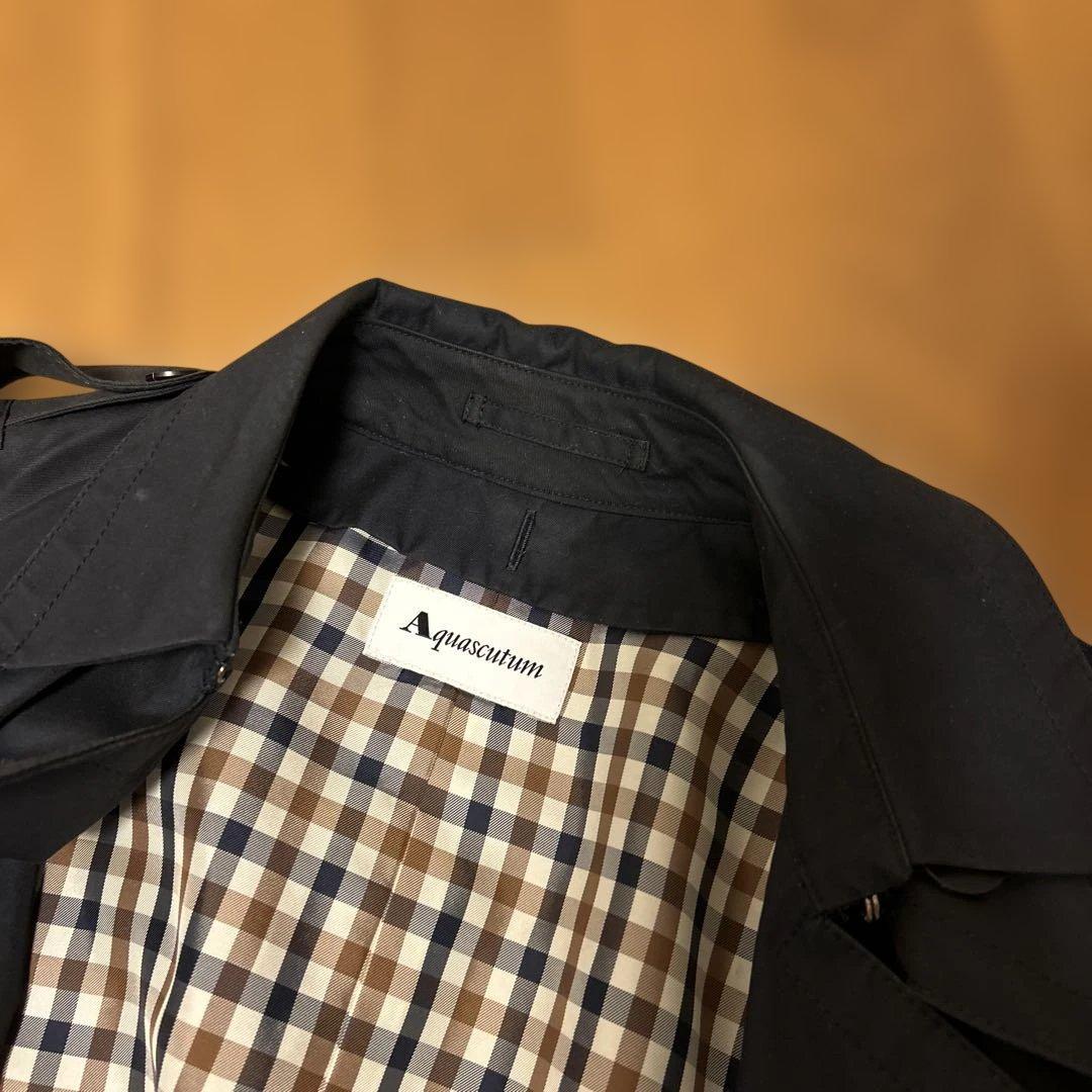 アクアスキュータム トレンチコート M6 ライナー2枚付 美品伊勢丹購入ネイビー