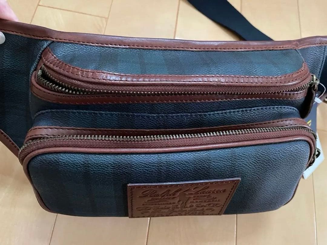 【新品】Ralph Lauren ボディバッグ グリーン系チェック