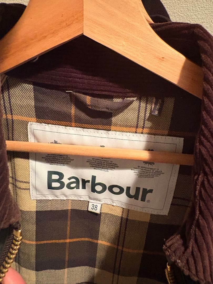 ジャケット・アウター BARBOUR OS BURGHLEY SAGE WAX 38