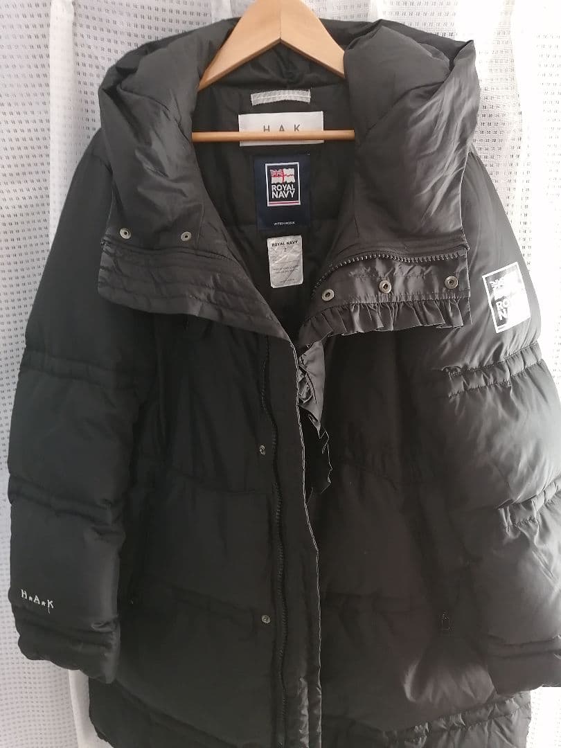 H.A.K.　 NAVY　コラボ　ダウンコート　フリル　ブラック