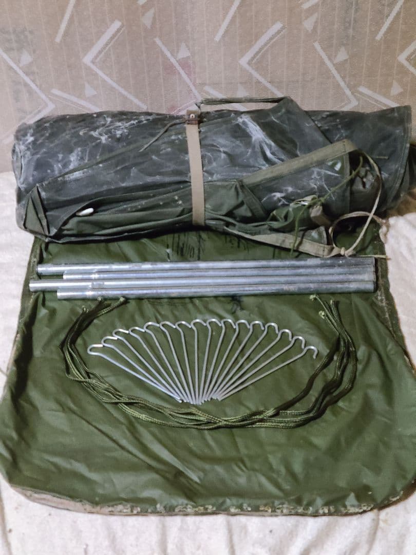 F1コットンテント　フライシートなし　ポール　ペグ　予備紐　収納袋付属