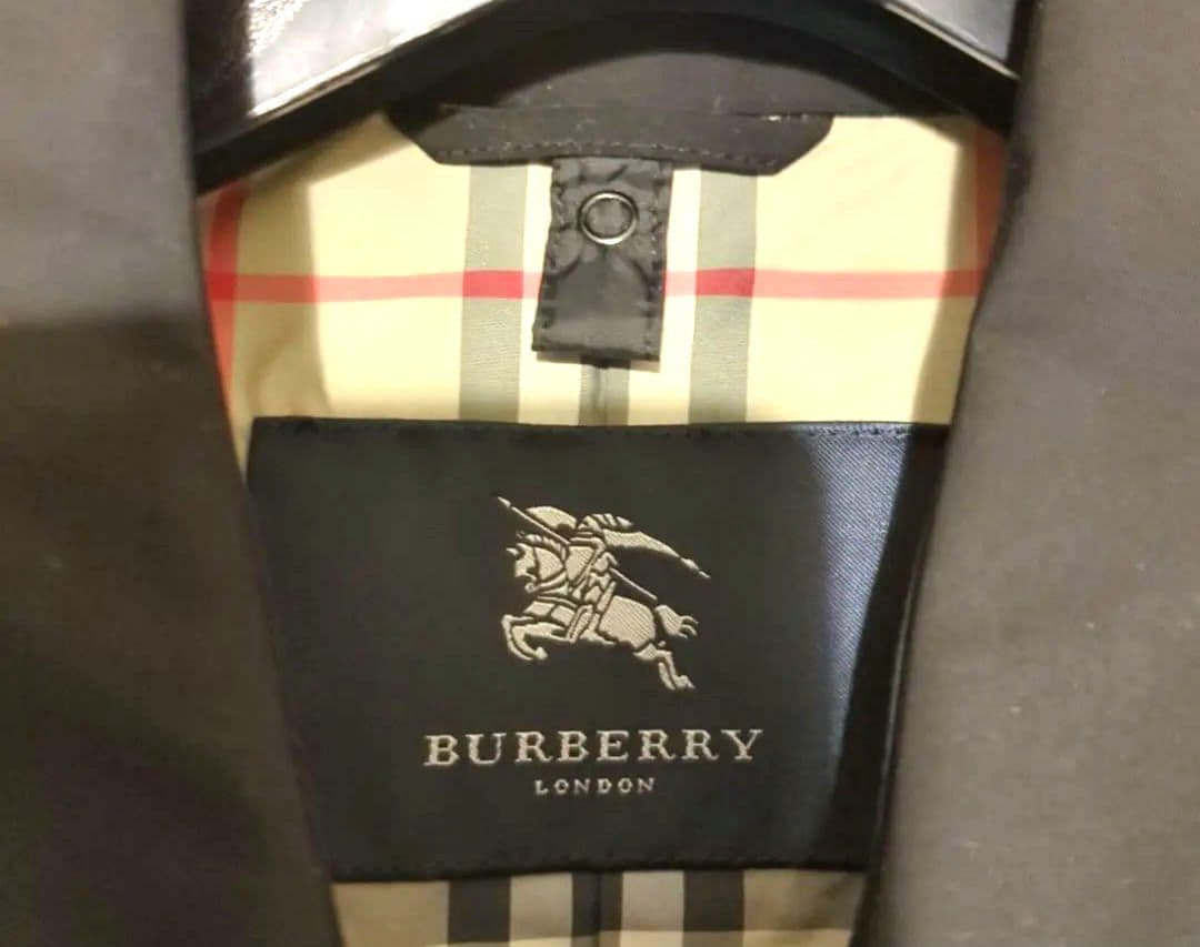Burberry ステンカラーコート ブラック　美品　L 男女兼用　シンプル