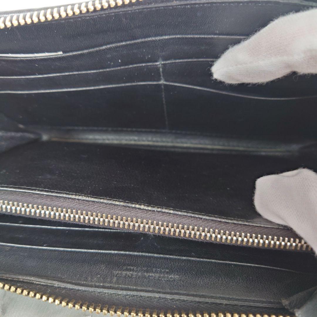 Bottega Veneta イントレチャート 長財布 ラウンドジップ ブラック