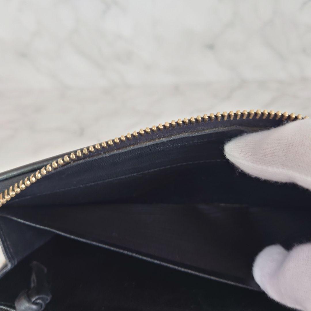 Bottega Veneta イントレチャート 長財布 ラウンドジップ ブラック