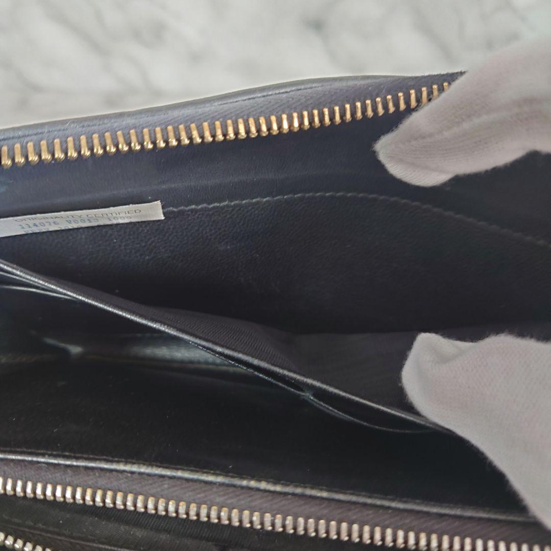 Bottega Veneta イントレチャート 長財布 ラウンドジップ ブラック