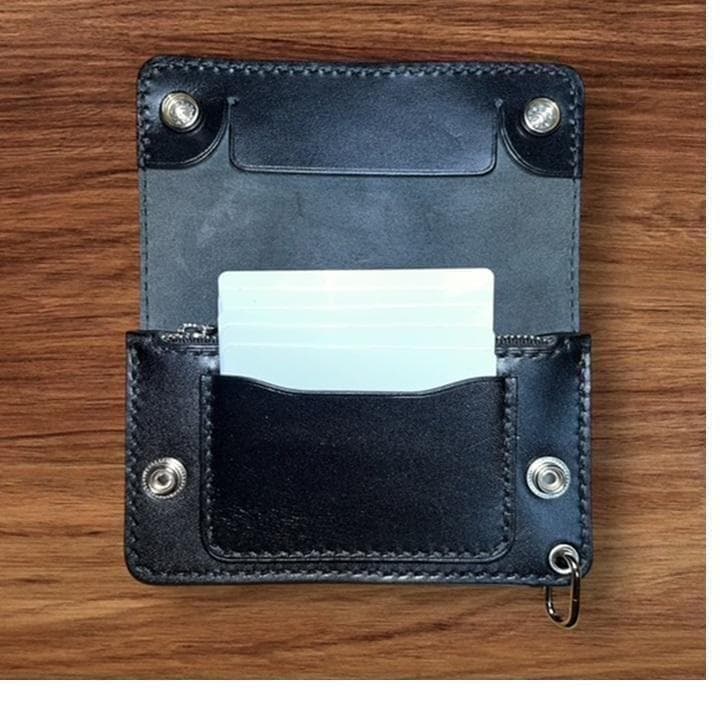 まりりん ⑤ミドルトラッカーウォレット/栃木レザー/シルバ/小判カンシルバ