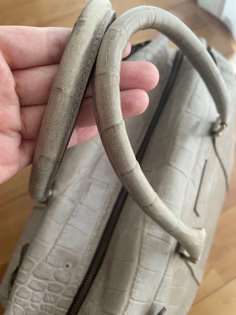 J&M Davidson　クロコ型押し 旅行　ボストンバッグ ユニセックス