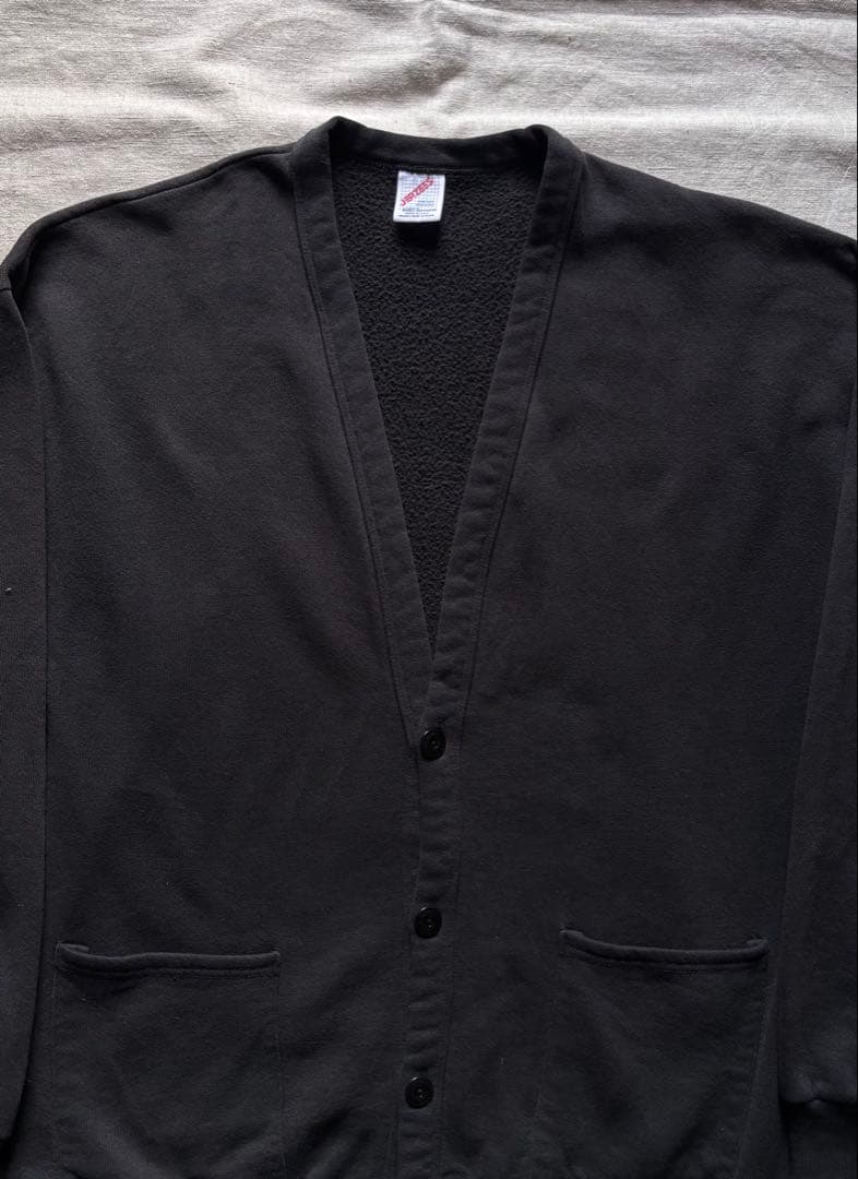 80s 90s JERZEES スウェット カーディガン USA製 ブラック 黒