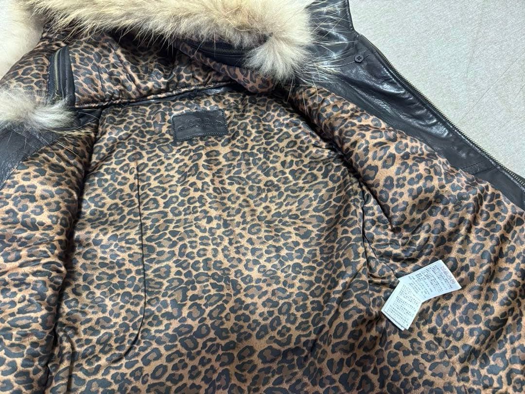 goa ブラックレザーライダースジャケット（ファー付き）ゴア　2