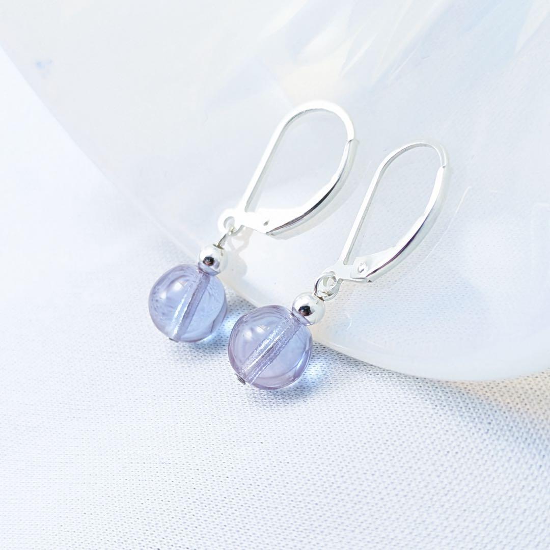 アンティークサフィレットビーズのシルバー925ピアス