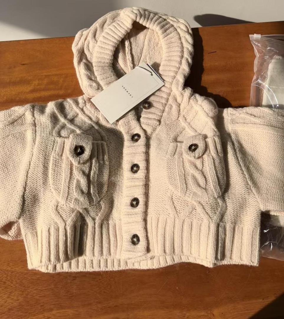 新品ANDMARY Mary logo cable knit set ivory