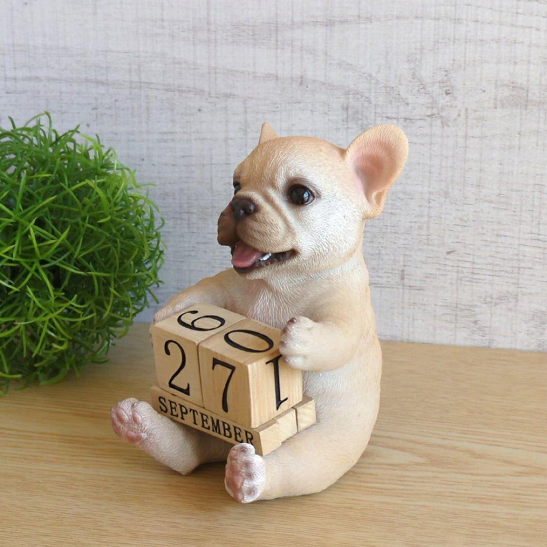置物カレンダー】フレンチブルドッグ★犬グッズ卓上 置物 玄関オブジェ雑貨ウービア