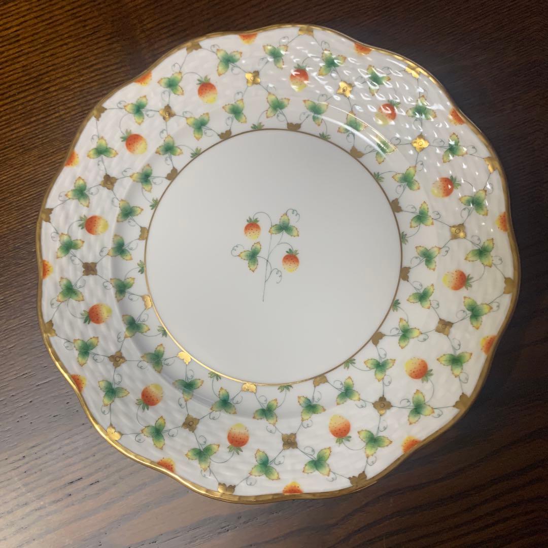 ヘレンドマスターペインターサイン入り①ストロベリーコンポジション19cmプレート