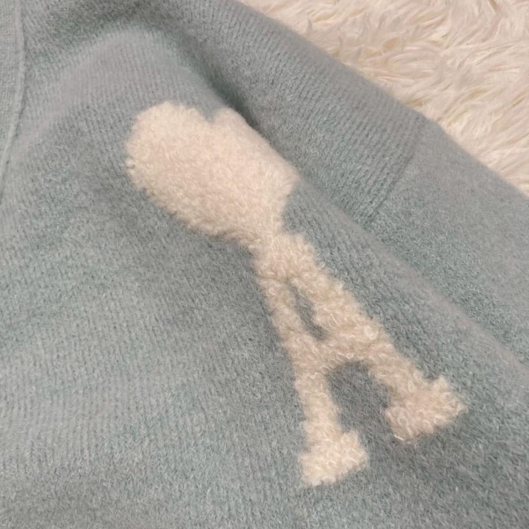 ami paris アルパカカーディガン アクアマリン M
