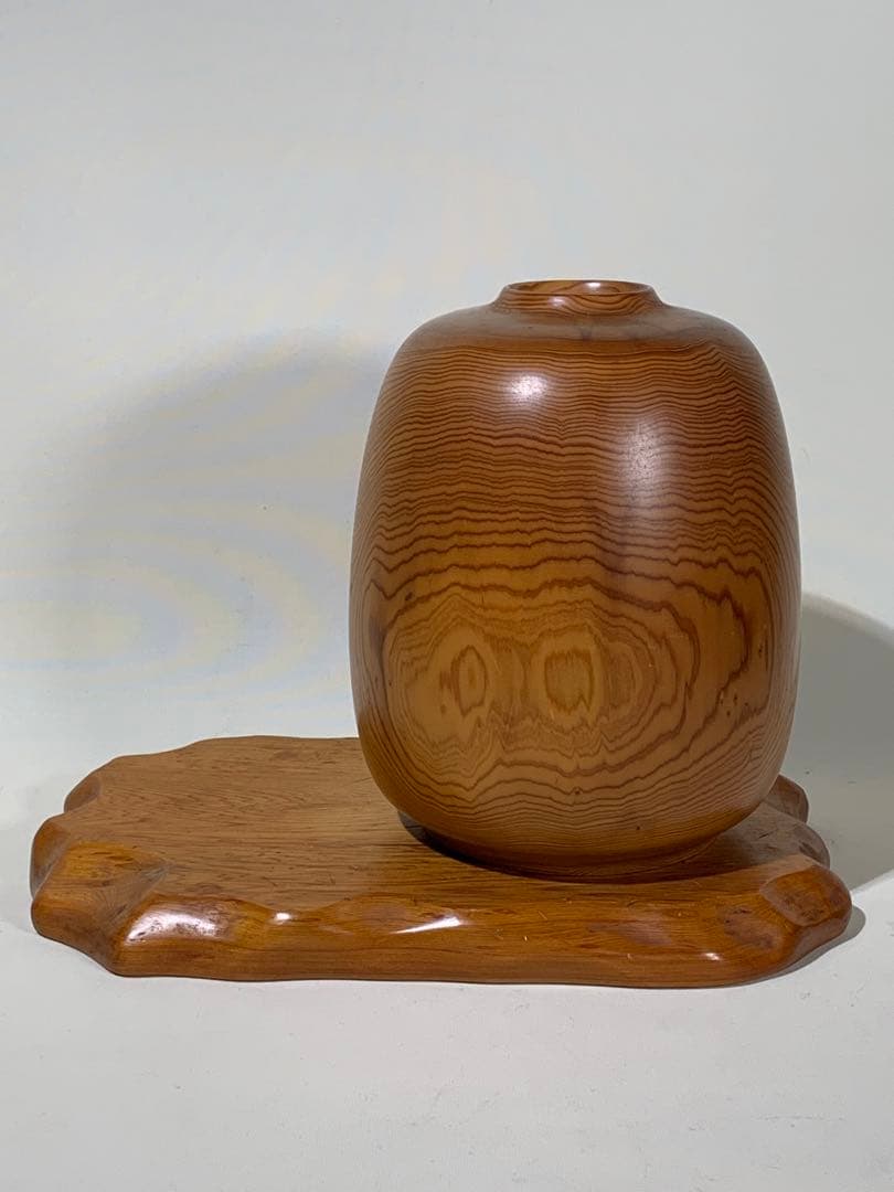 屋久杉　花瓶壺　焼印有り