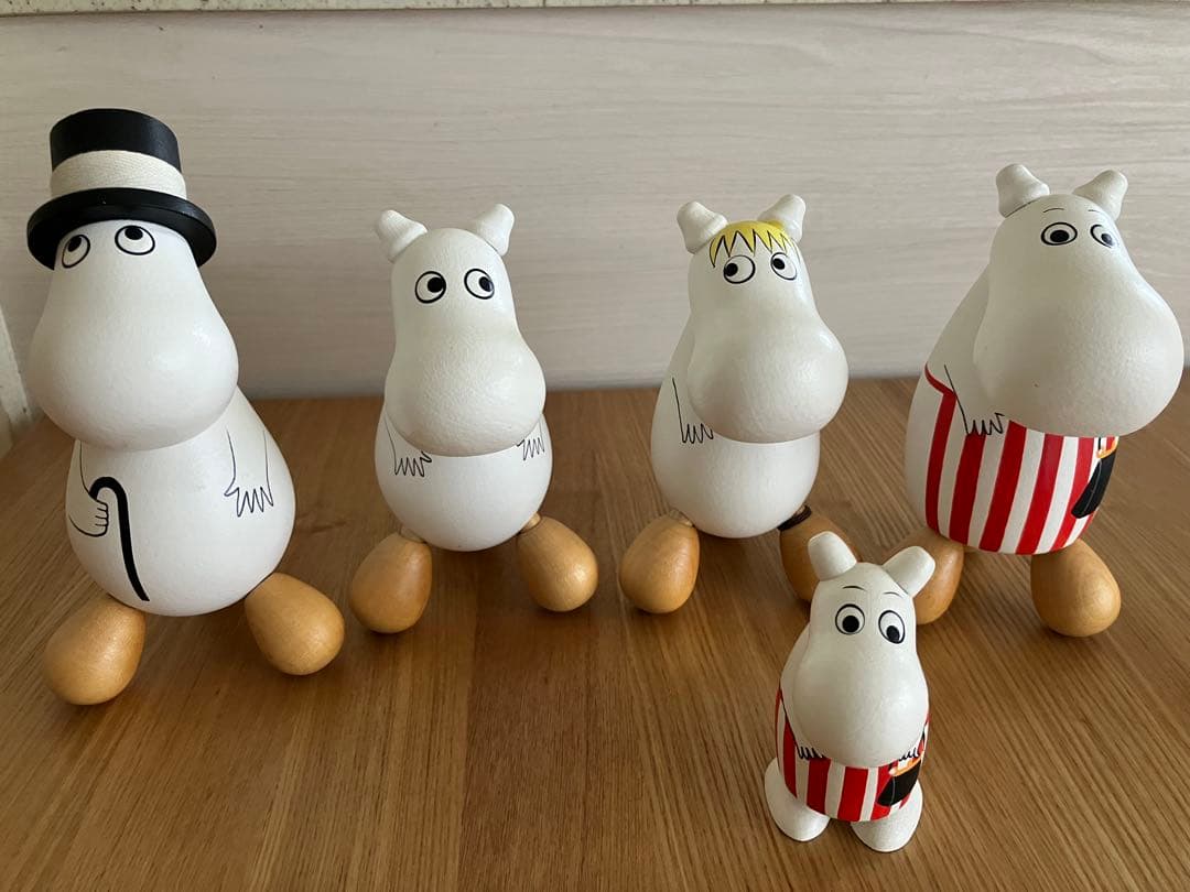 ムーミンツボ押し　4体セット　+ ムーミンママ木製フィギュア