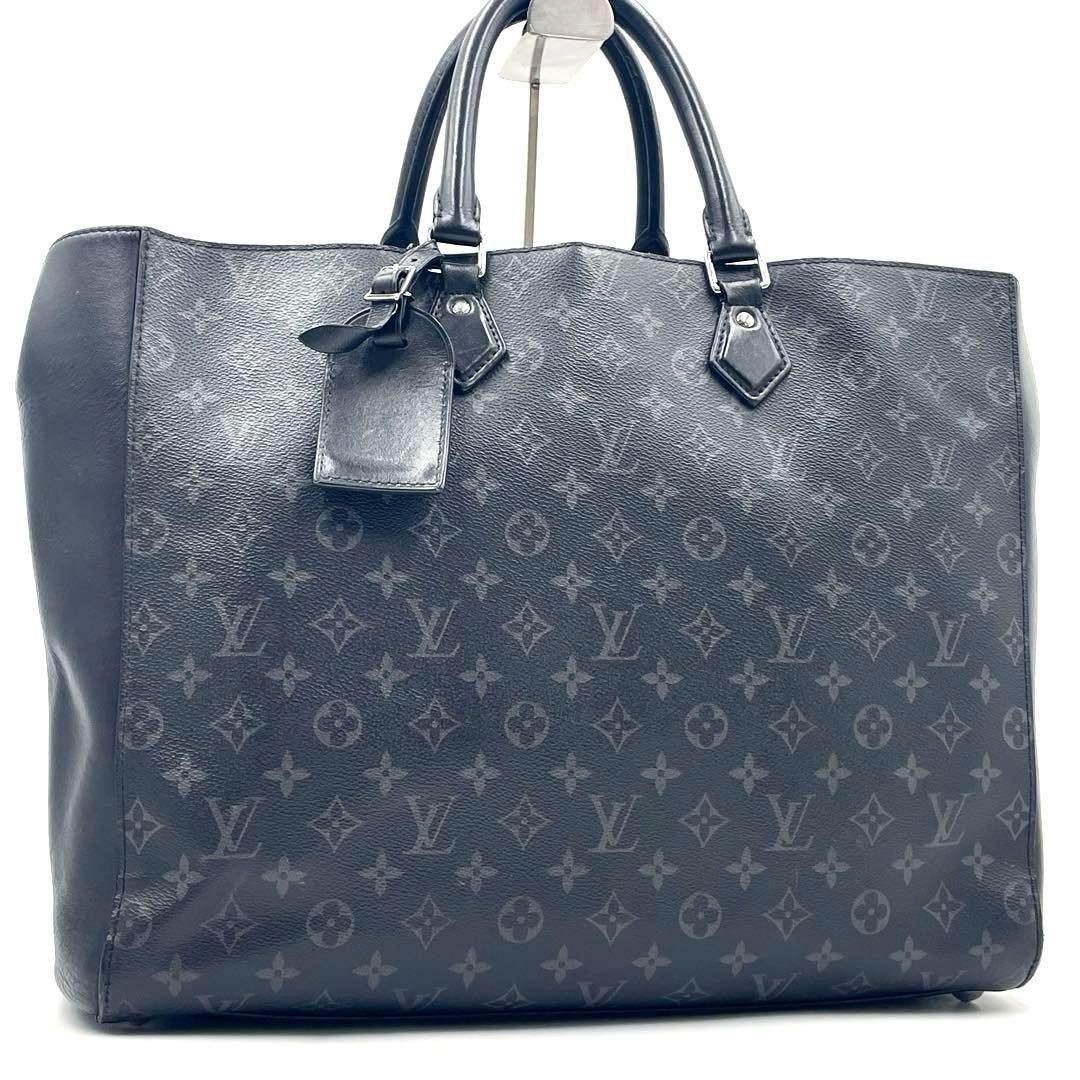 ルイヴィトン グランサック モノグラムエクリプス トートバッグ 大容量ネームタグ