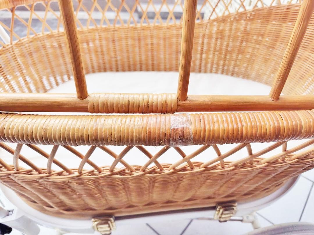 東京乳母車 プスプス ホワイトゴールド （安全フェンス、帆付き）