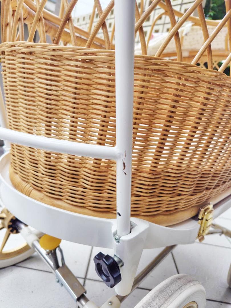 東京乳母車 プスプス ホワイトゴールド （安全フェンス、帆付き）