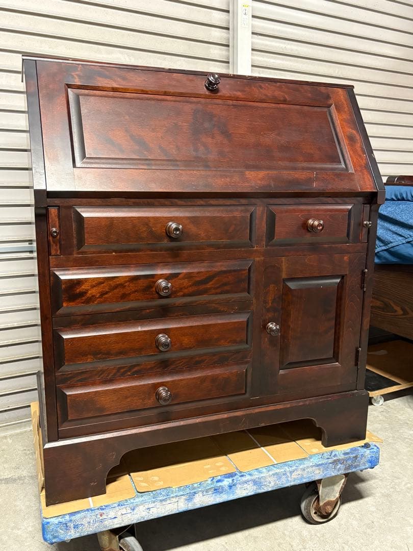 ☆GE237【中古品】北海道民芸 ビューロ 幅87cm　カバ材 机 デスク