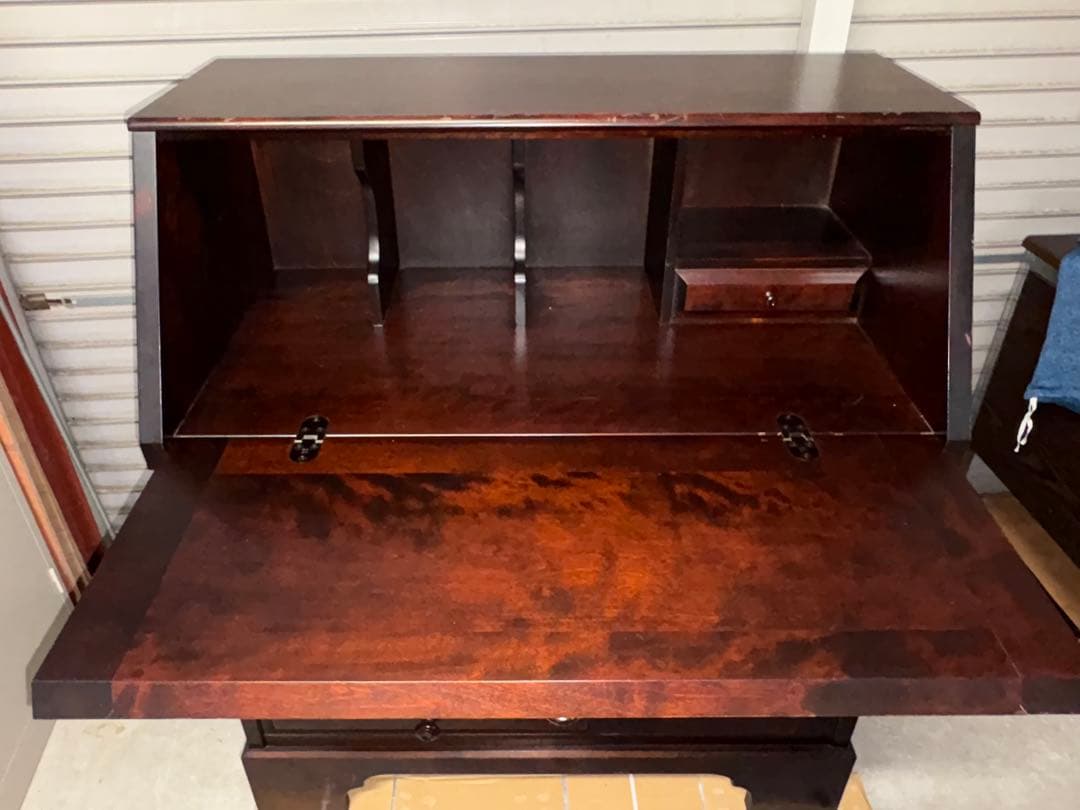 ☆GE237【中古品】北海道民芸 ビューロ 幅87cm　カバ材 机 デスク