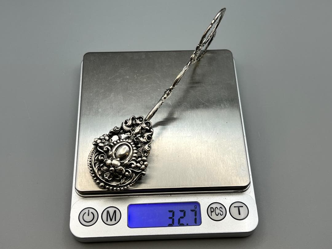 ビンテージ北欧雑貨/スウェーデンで見つけた/シルバー製/トング　重量約32.7g