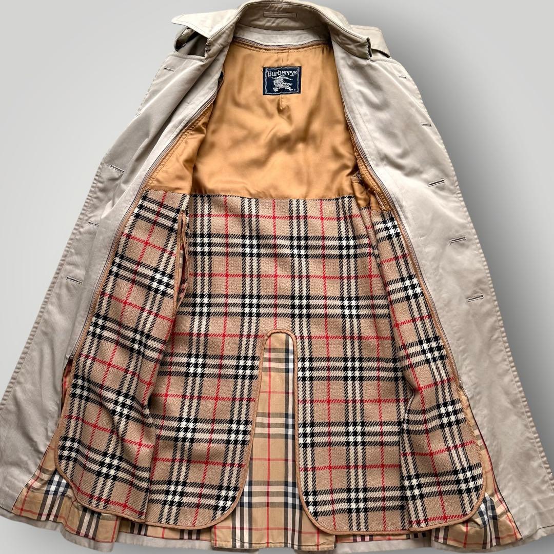 美品☆BURBERRY バーバリー ステンカラーコート ライナー付 ノバチェック