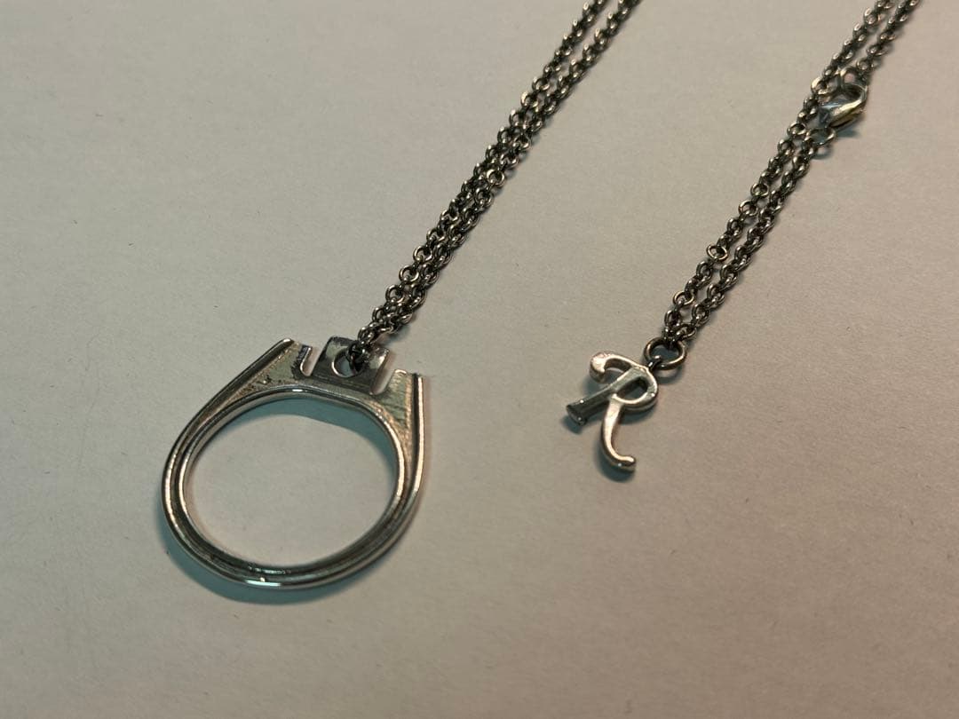 ち*ん様 RAF SIMONS 缶タブ型ペンダント ネックレス silver 9