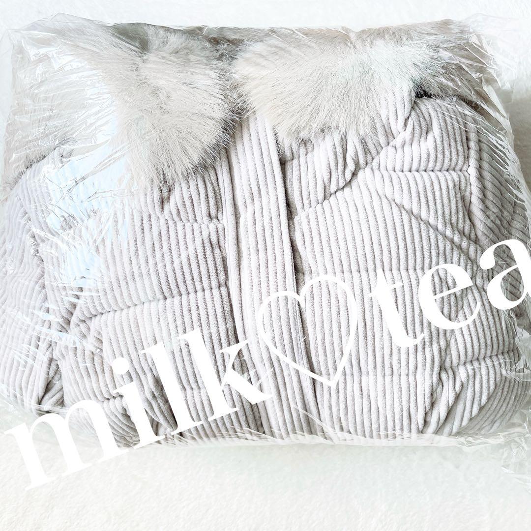 新品タグ付き ミシェルマカロン コーデュロイベルトダウンコート ベージュ