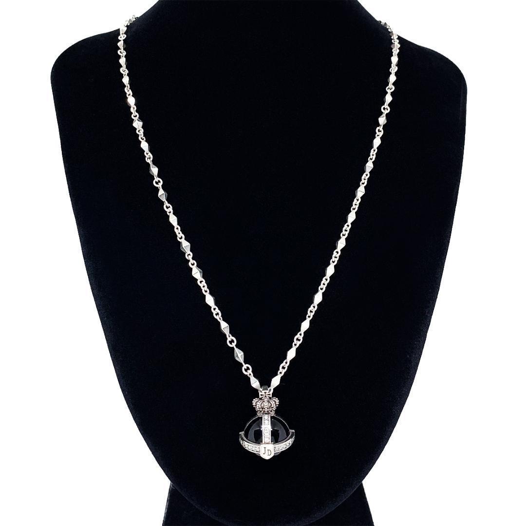 定価4.3万★Justin Davis オニキス・ジルコニア装飾オーブネックレス