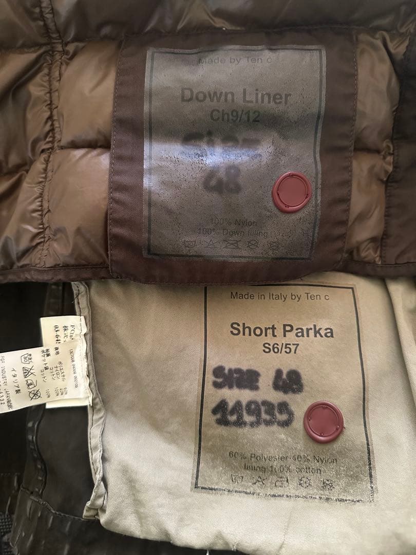 ten-c ショートパーカ サイズ48 ライナーダウン付