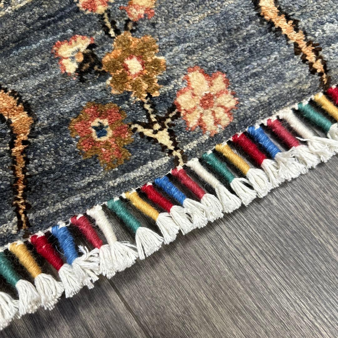 123x85cmペルシャラグ手織り絨毯アフガンガズニファインウールペルシャヒョウ