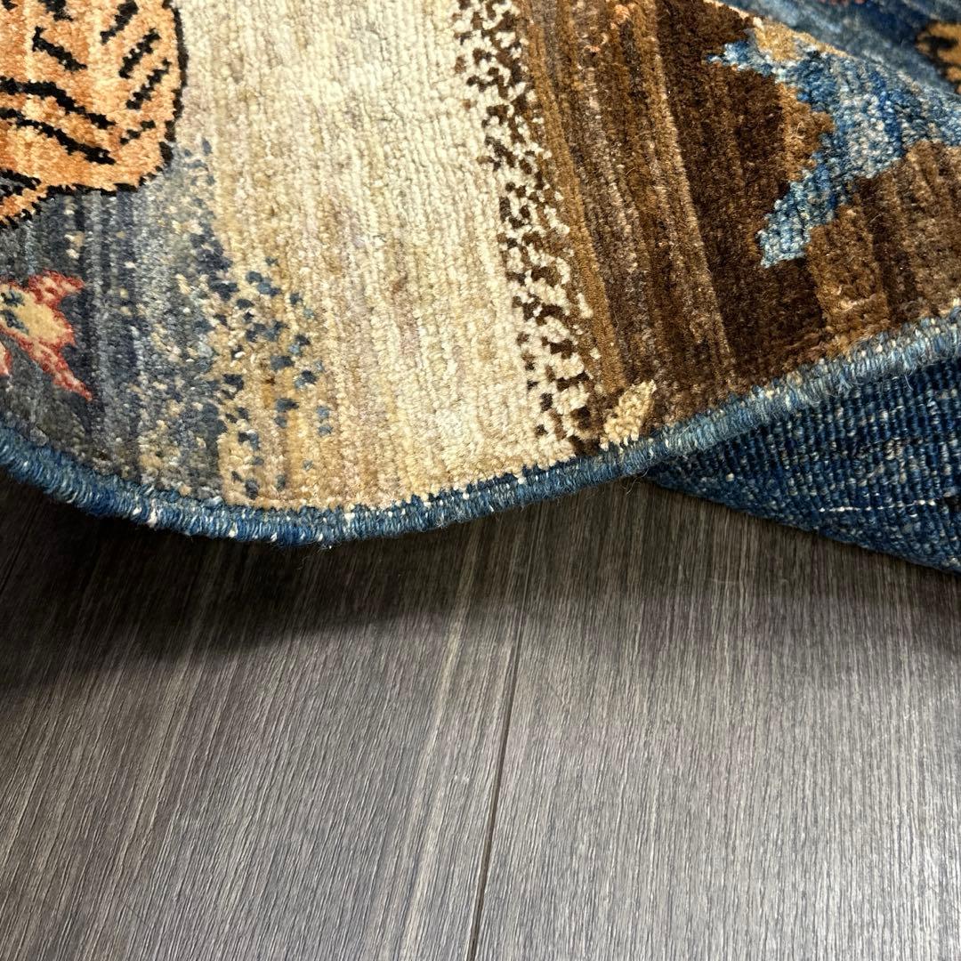 123x85cmペルシャラグ手織り絨毯アフガンガズニファインウールペルシャヒョウ