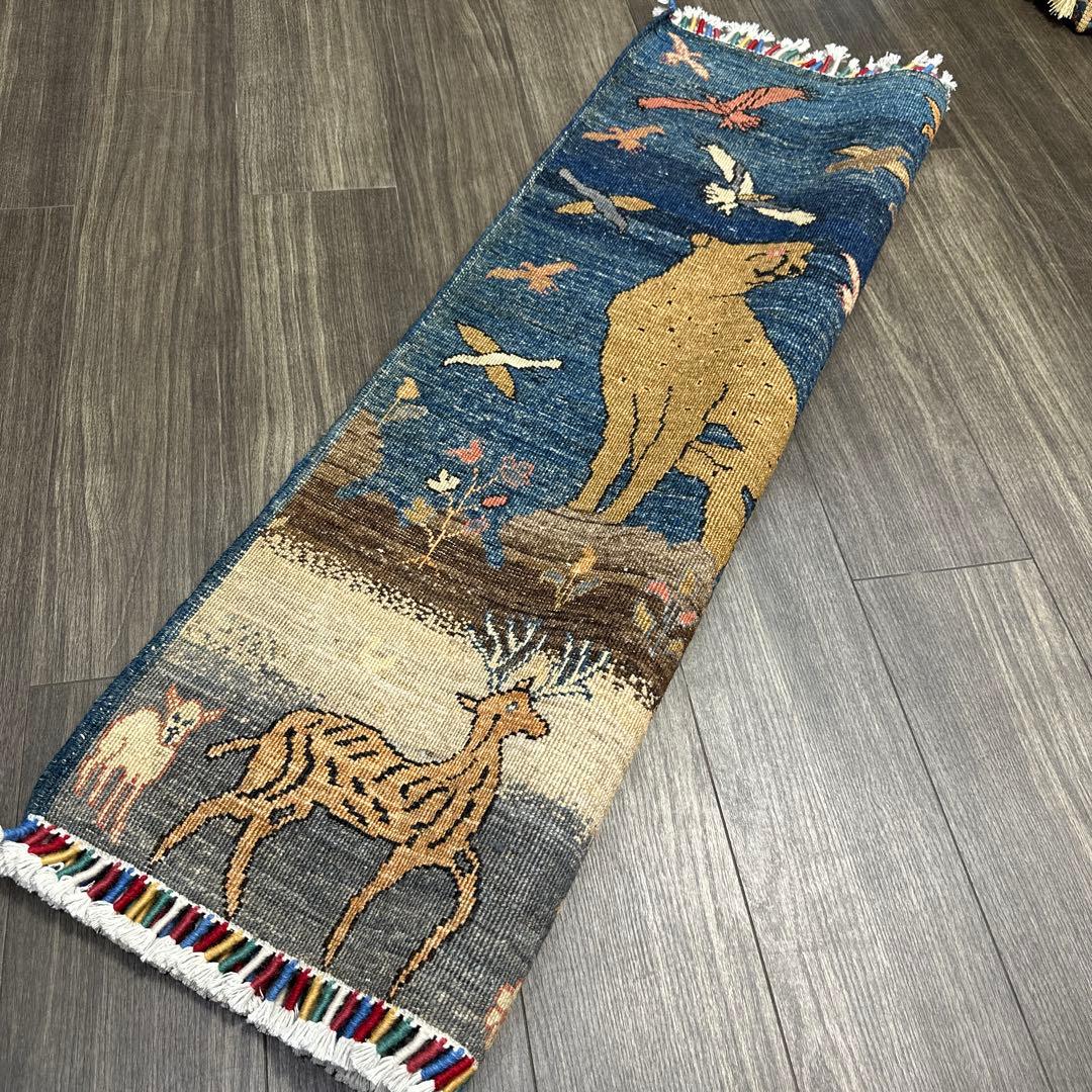 123x85cmペルシャラグ手織り絨毯アフガンガズニファインウールペルシャヒョウ