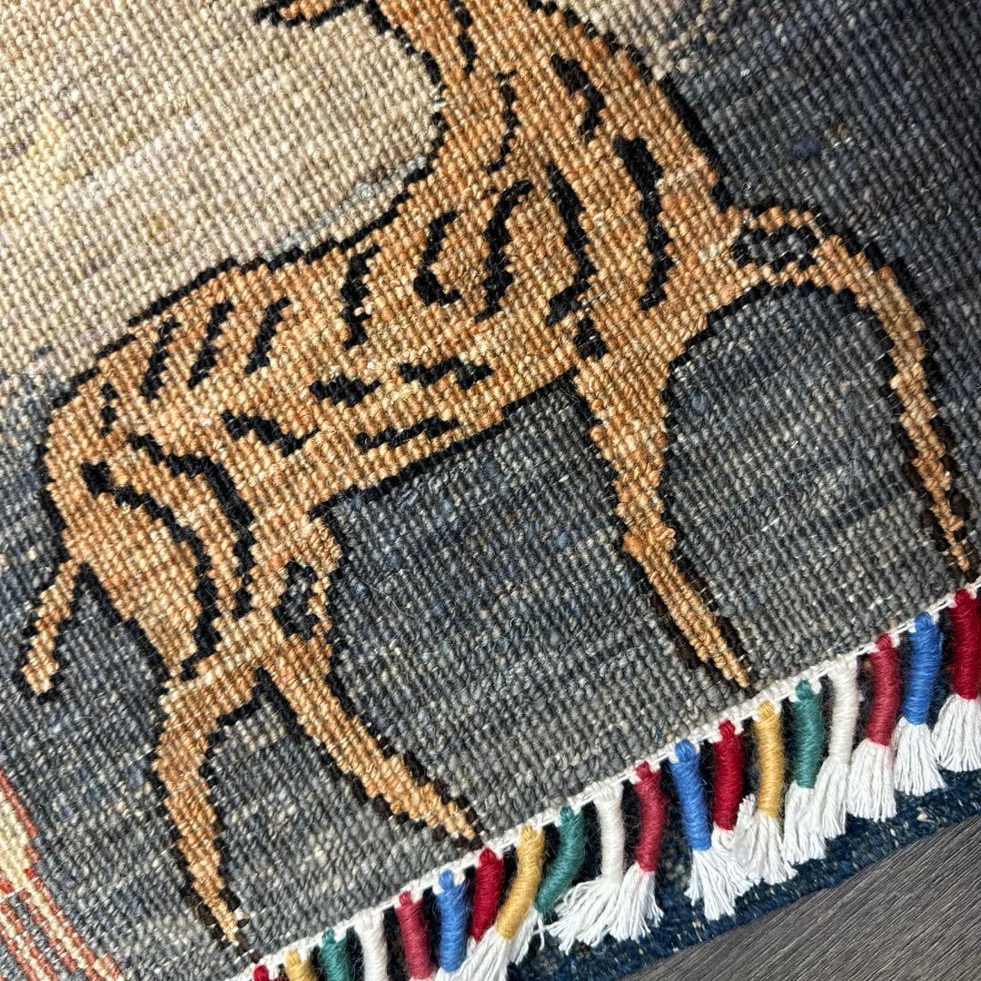 123x85cmペルシャラグ手織り絨毯アフガンガズニファインウールペルシャヒョウ
