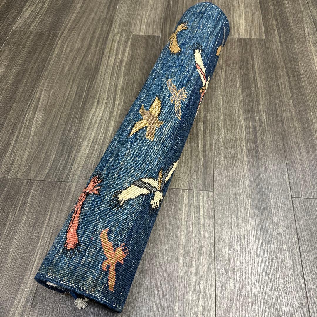 123x85cmペルシャラグ手織り絨毯アフガンガズニファインウールペルシャヒョウ