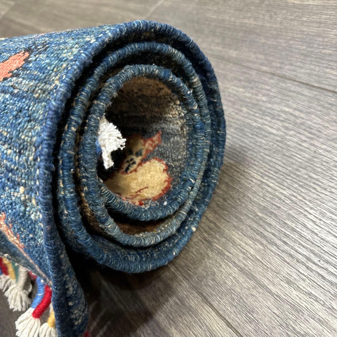 123x85cmペルシャラグ手織り絨毯アフガンガズニファインウールペルシャヒョウ